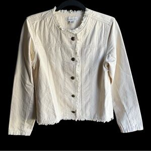 Coldwater Creek Cream Frayed Women’s Jacket - NWOT